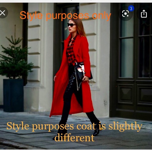 Vintage Red One button 100% wool coat - Picture 1 of 8